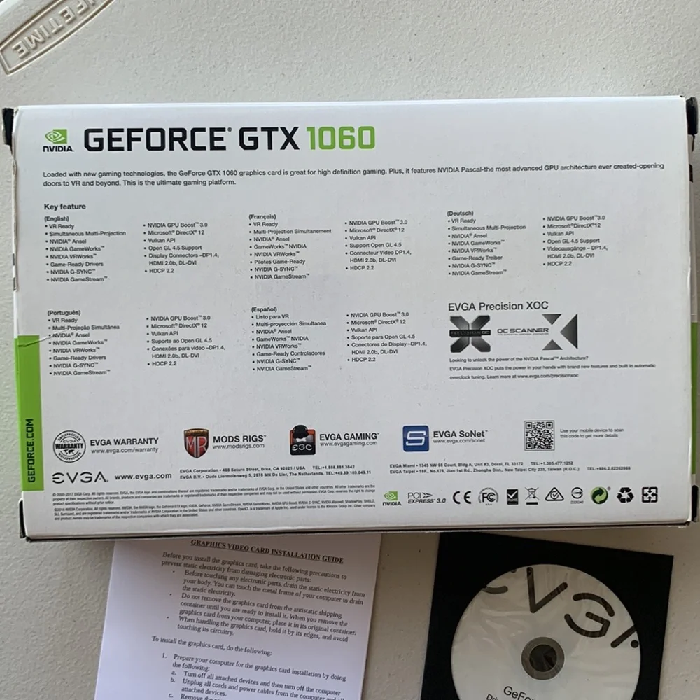 Insides of a Box: pin Cable for GEFORCE GTX 1060 CD and screws